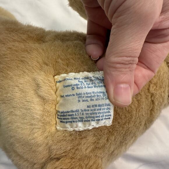 Vintage Build-A-Bear Classic Brown Teddy Bear Plush 15” Blue Paw Tag - Picture 7 of 8